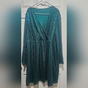 Dark green sequin dress